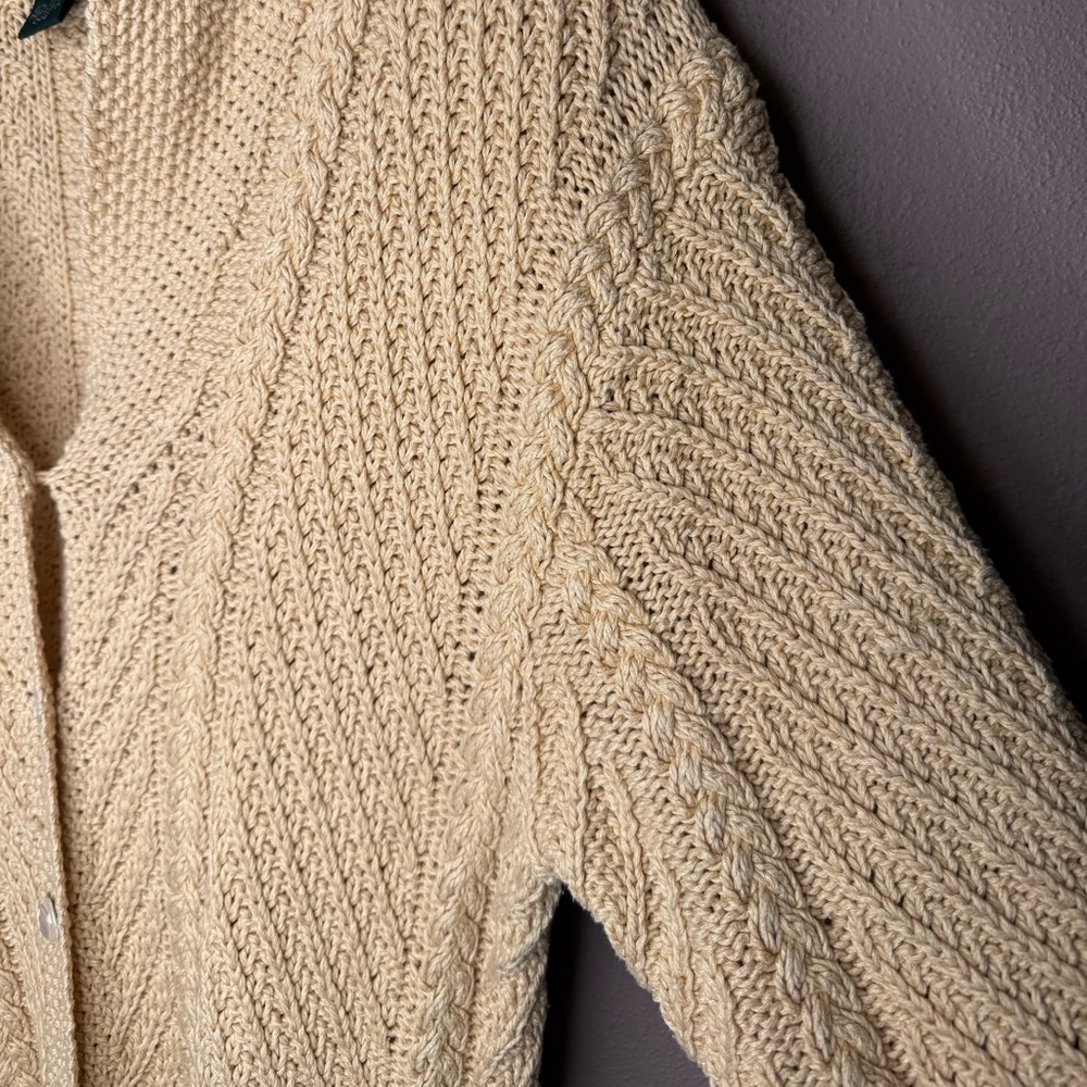 Rare Vtg Ralph Lauren Exclusive Hand Knit Soft Yellow Sweater Cardigan Size Lrg - Picture 4 of 11